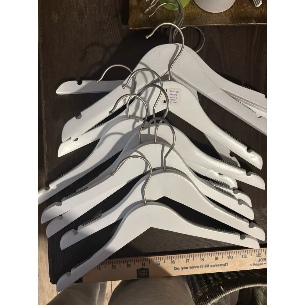 Kids Wooden Hangers - White- Lot 12